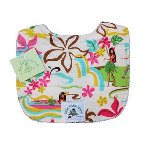 2-Piece Gift Set: Bib + Burp Cloth: Hula Honey's Cream