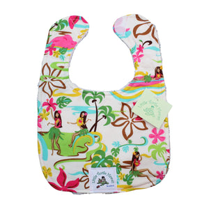 2-Piece Gift Set: Bib + Burp Cloth: Hula Honey's Cream