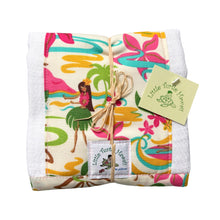 Load image into Gallery viewer, 2-Piece Gift Set: Bib + Burp Cloth: Hula Honey&#39;s Cream
