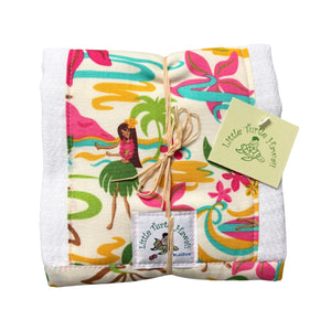 2-Piece Gift Set: Bib + Burp Cloth: Hula Honey's Cream