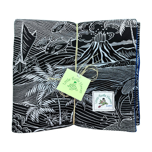 Hawaiian Baby Blanket: Kawika Black and Slate