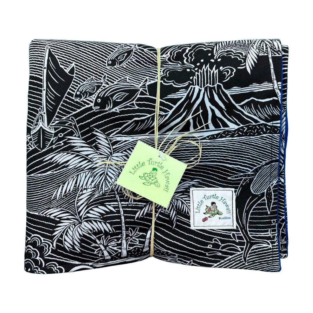 Hawaiian Baby Blanket: Kawika Black and Slate
