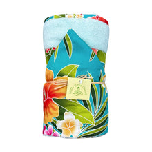 Load image into Gallery viewer, Hawaiian Baby Hooded Bath Towel: Kauwela Teal