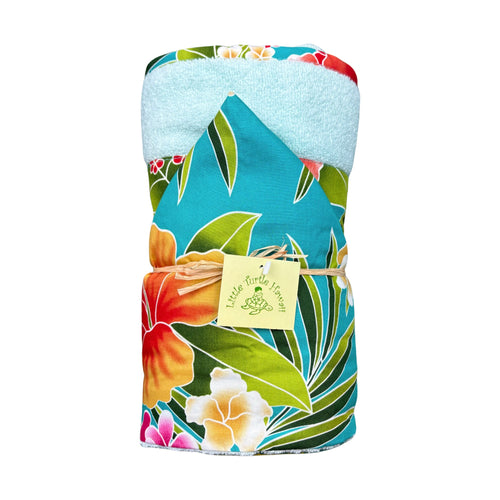 Hawaiian Baby Hooded Bath Towel: Kauwela Teal
