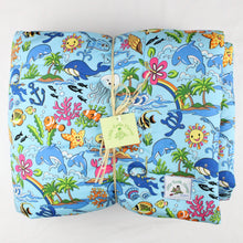 Load image into Gallery viewer, Hawaiian Print Baby Comforter: Ocean Friends Blue