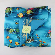 Load image into Gallery viewer, Hawaiian Print Baby Comforter: Honu Dreams Turquoise