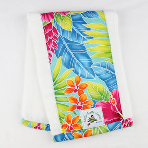 Hawaiian Baby Burp Cloth: Ho'omaluhia Multi Blue