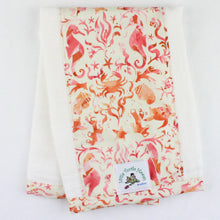 Load image into Gallery viewer, 2-Piece Gift Set: Little Sister Onesie + Seashore Pink Burp Cloth