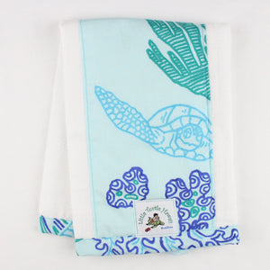 Hawaiian Baby Burp Cloth: Coral Reef Aqua