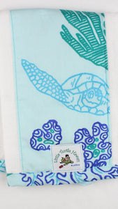 2-Piece Gift Set: Little Brother Onesie + Coral Reef Aqua Burp Cloth