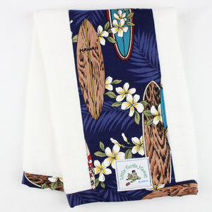 Hawaiian Baby Burp Cloth: Waimea Navy Blue