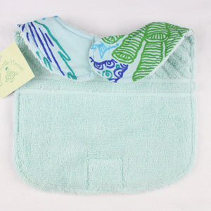 3-Piece Gift Set: Bib + Burp Cloth + Baby Blanket: Coral Reef Aqua