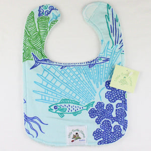 3-Piece Gift Set: Bib + Burp Cloth + Baby Blanket: Coral Reef Aqua