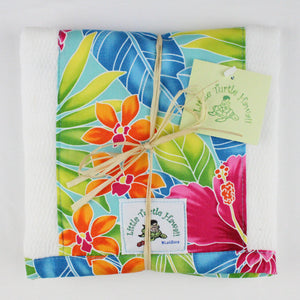 Hawaiian Baby Burp Cloth: Ho'omaluhia Multi Blue