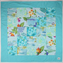 Load image into Gallery viewer, Hawaiian Baby and Toddler Patchwork Blanket: Ekahi Aqua Coral Reef Patchwork