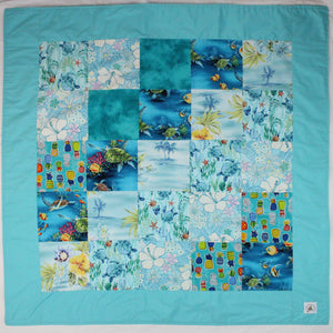 Hawaiian Baby and Toddler Patchwork Blanket: Elua Aqua Patchwork
