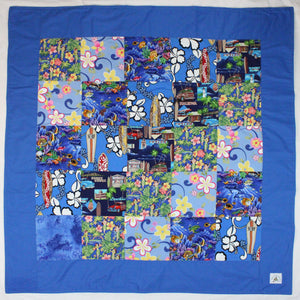 Hawaiian Baby and Toddler Patchwork Blanket: Ekahi Blue Pipeline Patchwork