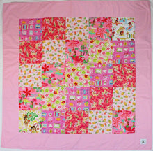 Load image into Gallery viewer, Hawaiian Baby and Toddler Blanket, Patchwork Blanket, Made in Hawaii, Hawaiian Baby Shower Gift:  Ekahi Pink Hula Honeys Patchwork