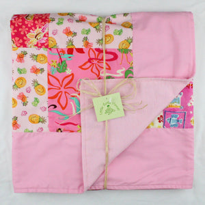 Hawaiian Baby and Toddler Blanket, Patchwork Blanket, Made in Hawaii, Hawaiian Baby Shower Gift:  Ekahi Pink Hula Honeys Patchwork