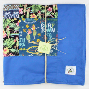Hawaiian Baby and Toddler Patchwork Blanket: Ekahi Blue Surf Town Patchwork
