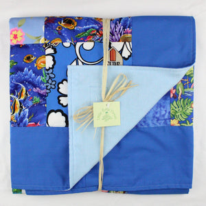 Hawaiian Baby and Toddler Patchwork Blanket: Ekahi Blue Pipeline Patchwork