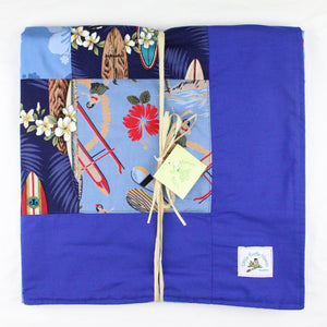 Hawaiian Baby and Toddler Patchwork Blanket: Ekahi Royal Blue Patchwork