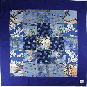 Hawaiian Baby and Toddler Patchwork Blanket: Ekahi Blue Pineapple Patch Patchwork