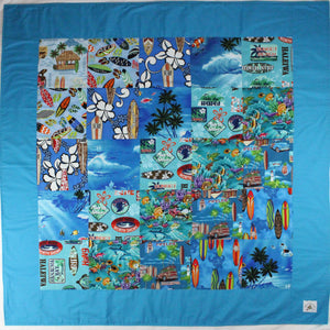 Hawaiian Baby and Toddler Patchwork Blanket: Ekahi Turquoise Haleiwa Patchwork