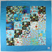 Load image into Gallery viewer, Hawaiian Baby and Toddler Patchwork Blanket: Ekahi Turquoise Anuenue Keiki Patchwork