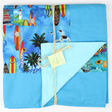 Load image into Gallery viewer, Hawaiian Baby and Toddler Patchwork Blanket: Ekahi Turquoise Haleiwa Patchwork