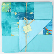 Load image into Gallery viewer, Hawaiian Baby and Toddler Patchwork Blanket: Ekahi Aqua Little Honu Patchwork