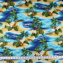 Load image into Gallery viewer, Fabric By the Yard, Hawaiian Print: Ocean Mele Aqua