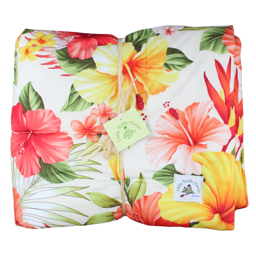Hawaiian Print Baby Comforter: Hau'oli Yellow