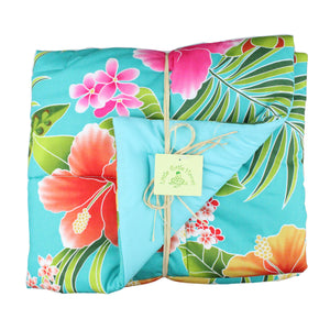 Hawaiian Print Baby Comforter: Kauwela Teal