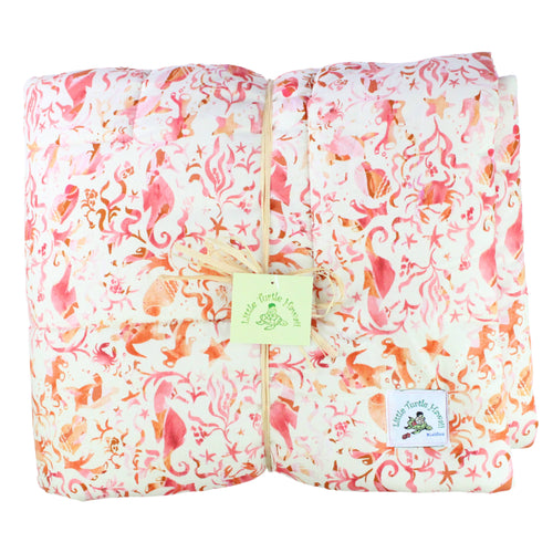 Hawaiian Print Baby Comforter: Seashore Pink