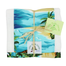 Load image into Gallery viewer, 2-Piece Gift Set: Bib + Burp Cloth: Ocean Mele Aqua