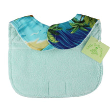 Load image into Gallery viewer, 3-Piece Gift Set: Bib + Burp Cloth + Baby Blanket: Ocean Mele Aqua