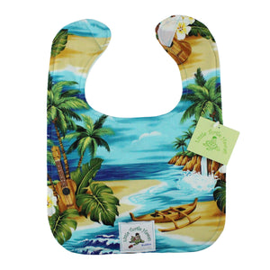 2-Piece Gift Set: Bib + Burp Cloth: Ocean Mele Aqua
