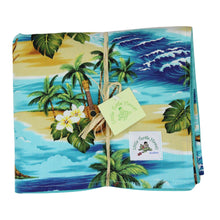 Load image into Gallery viewer, 3-Piece Gift Set: Bib + Burp Cloth + Baby Blanket: Ocean Mele Aqua