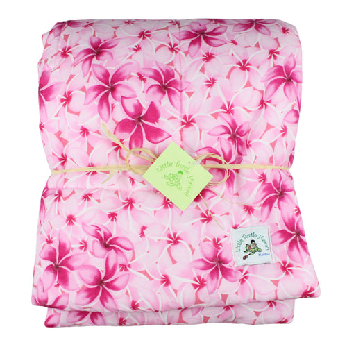 Hawaiian Print Baby Comforter: Melia Plumeria Pink
