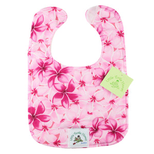 3-Piece Gift Set: Bib + Burp Cloth + Baby Blanket: Melia Plumeria Pink
