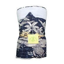 Load image into Gallery viewer, 3-Piece Gift Set: Bib + Burp Cloth + Hooded Towel: Ikaika Blue