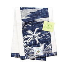 Load image into Gallery viewer, 3-Piece Gift Set: Bib + Burp Cloth + Hooded Towel: Ikaika Blue