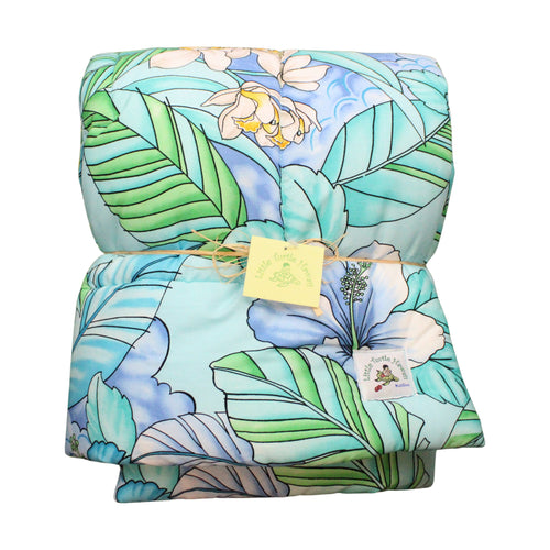 Hawaiian Print Baby Comforter: Kamalani Aqua