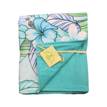 Load image into Gallery viewer, 3-Piece Gift Set: Bib + Burp Cloth + Baby Blanket: Kamalani Aqua