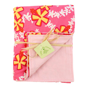 Hawaiian Baby Blanket: Lei Aloha Pink