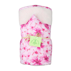 Hawaiian Baby Hooded Bath Towel: Melia Plumeria Pink