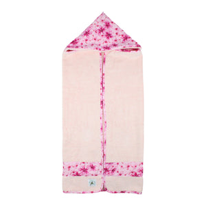 Hawaiian Baby Hooded Bath Towel: Melia Plumeria Pink