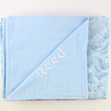 Load image into Gallery viewer, Personalized, Made to Order, Coordinating Hawaiian Baby Gifts: Ocean Blue Tapa