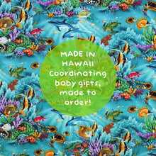 Load image into Gallery viewer, Made to Order, Coordinating Hawaiian Baby Gifts: Ocean Reef Dreams Turquoise